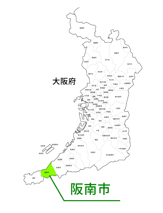 阪南市の地図